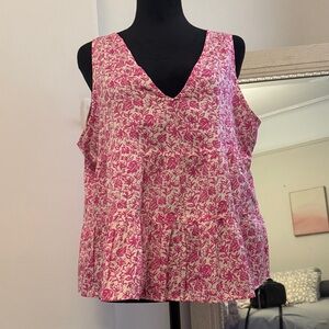 GAP Pink Floral V-Neck Blouse